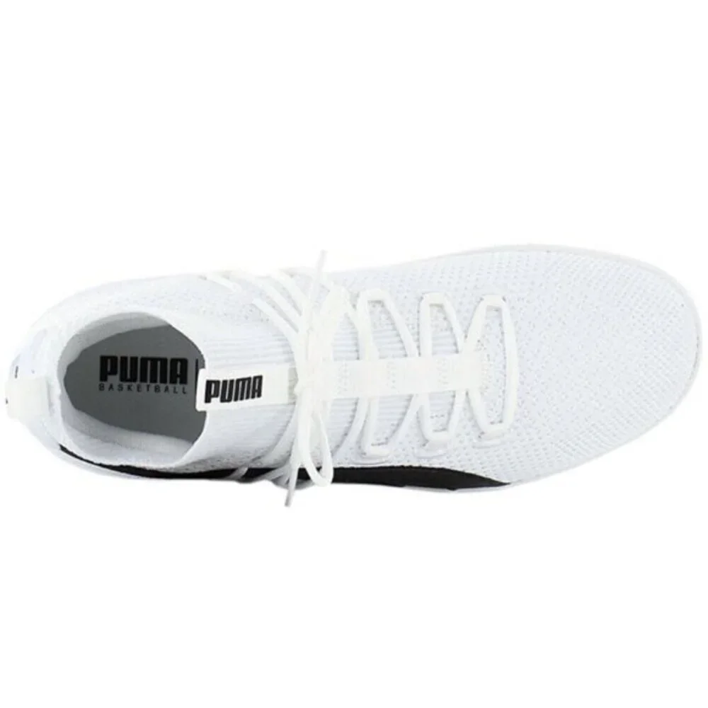 Puma Running Shoes Clyde Court GW Jr Knit Sneakers White Black Size 6.5 - Picture 6 of 14